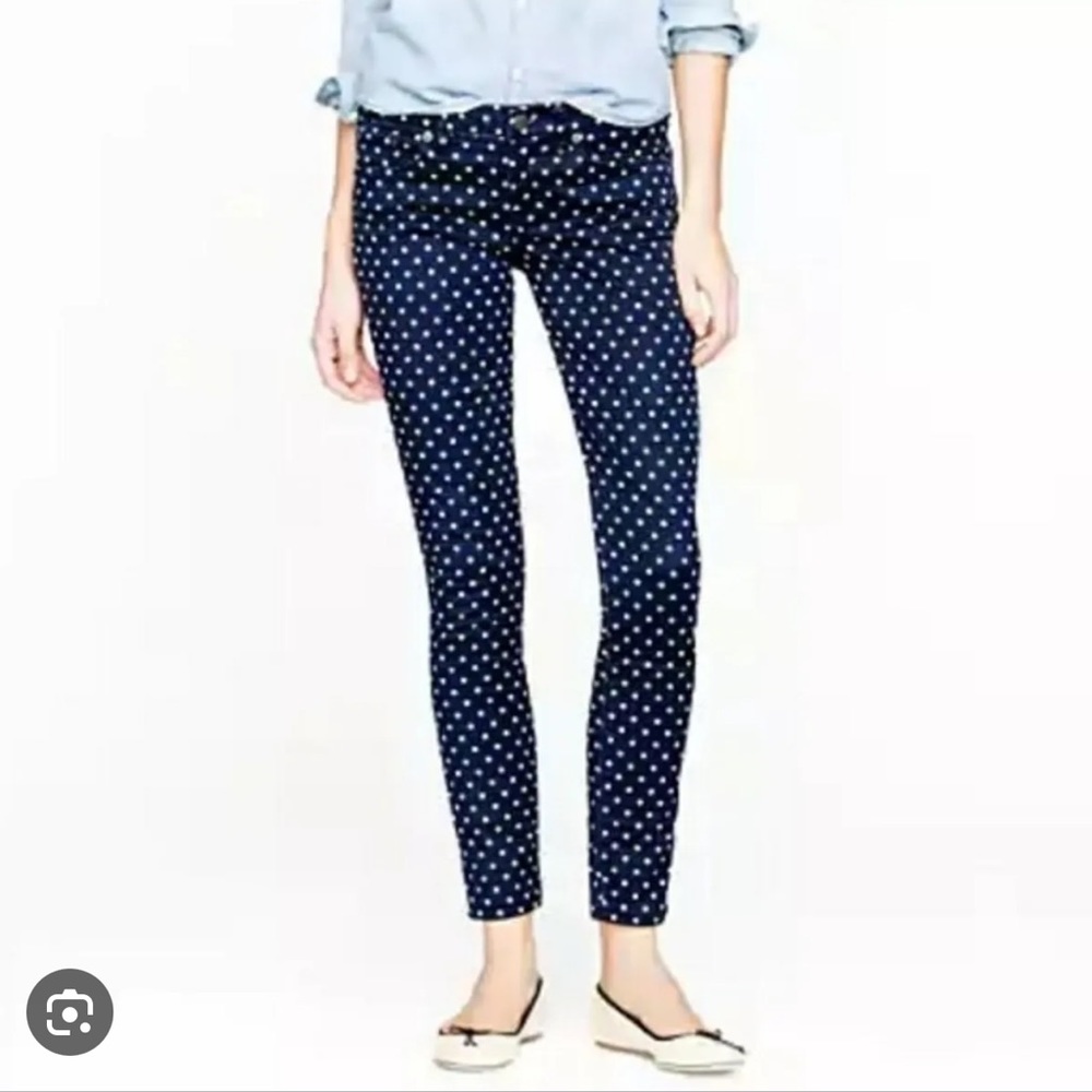 Jcrew TALL stretch twill toothpick in polka dot